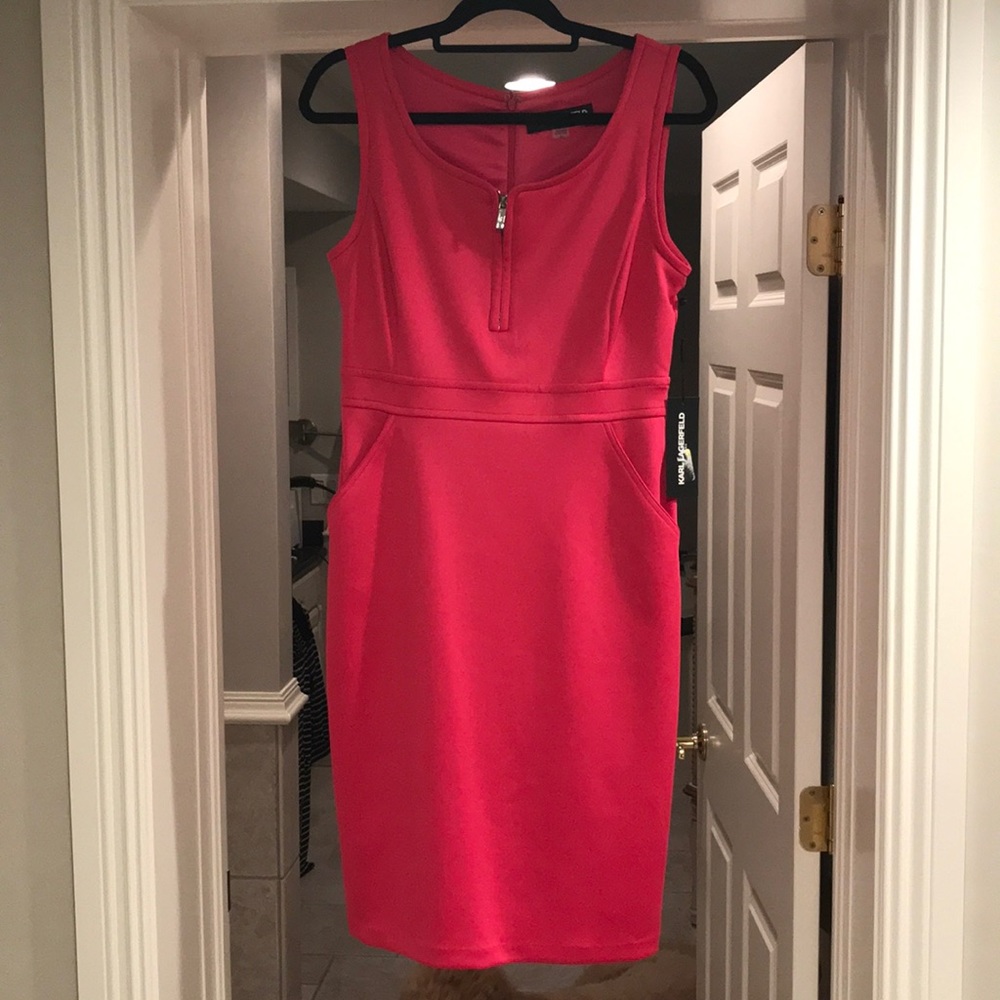 Karl Lagerfield never worn hot pink dress